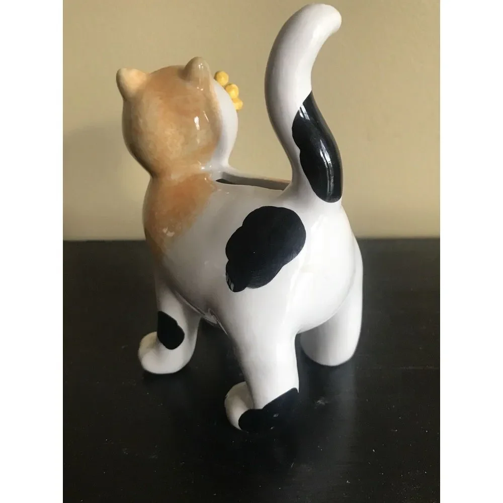 Ceramic Calico Cat Bank with Wire &‎ Ceramic Whiskers with Stopper